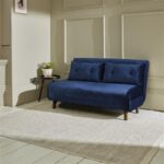 Una 2 Seater Double Sofa Bed - Blue Velvet - Image 4