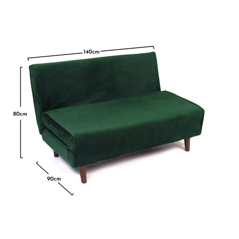 Outlet - Una Double Sofa Bed - Emerald Green - Sprung Construction 1 Una Green Sprung Double Sofa Bed - Laura James