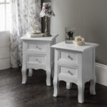 White Bedside Tables Fully Assembled - Set of 2