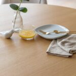 Willow Pale Oak  Dining Table Set - 4 Seater - Freya Blue Dining Chairs - Whitewash Legs - Image 4