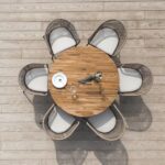 Willow 6 Seater Round Wooden Garden Set with 6 Hali Natural Rope Chairs & Round Cream LED Parasol - Image 9