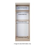 Brixham Cream 2 Door Wardrobe - Image 7