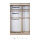 Brixham Cream Triple Mirror Wardrobe - Image 6