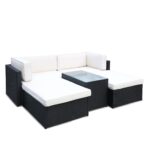 Rattan Multipositional Lounge Set with Console - Image 13