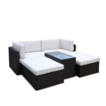 Rattan Multipositional Lounge Set with Console - Image 6