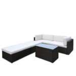 Rattan Multipositional Lounge Set with Console - Image 7