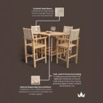 Roma FSC Bar Set 100cm High Table With 4 Rope Bar Stools - Image 11