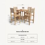 Roma FSC Bar Set 100cm High Table With 4 Rope Bar Stools - Image 12
