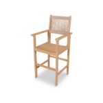 Roma FSC Bar Set 100cm High Table With 4 Rope Bar Stools - Image 8