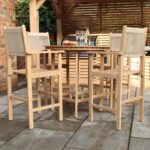 Roma FSC Bar Set 100cm High Table With 4 Rope Bar Stools - Image 3