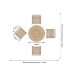 Roma FSC Bar Set 100cm High Table With 4 Rope Bar Stools - Image 13