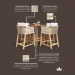 Roma FSC Bar Set 100cm High Table With 4 Deluxe Bar Stools - Image 10