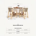 Roma FSC Bar Set 100cm High Table With 4 Deluxe Bar Stools - Image 11