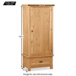 Zelah Oak Single Wardrobe with Drawer - Image 2