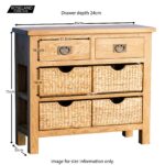 Surrey Oak Console Table with Baskets - Image 14