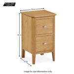 Alba Oak Narrow Bedside Table - Image 3