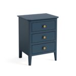 Stirling Blue 3 Drawer Bedside Table