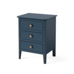 Stirling Blue 3 Drawer Bedside Table - Image 4