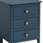 Stirling Blue 3 Drawer Bedside Table - Image 5