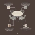 Koko 4 Seater Dining Table & Chairs - Image 9