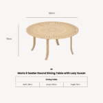 Maris 4 Seater Round Dining Table - Image 4