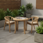 Maris 2 Seater Round Bistro Set with Riven Chairs