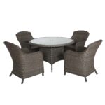 Paris 4 Seat 110cm Lux Rattan Dining Set - Image 10