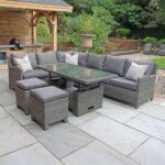 Paris Rattan Lounge Dining Set with Rise and Fall Table - Image 3
