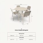 Porto 4 Seater Round Dining Set - Image 17