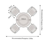 Porto 4 Seater Round Dining Set - Image 18
