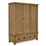 Zelah Oak Triple Wardrobe with Drawers