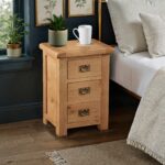Zelah Oak Wide Bedside Table - Image 2