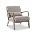 Avery Whitewashed Frame Linen Chair