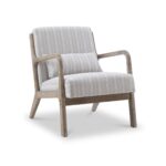 Avery Whitewashed Frame Chenille Stripe Chair
