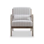 Avery Whitewashed Frame Chenille Stripe Chair - Image 3