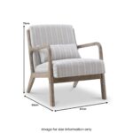 Avery Whitewashed Frame Chenille Stripe Chair - Image 6