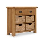 Zelah Oak Small Sideboard with Baskets
