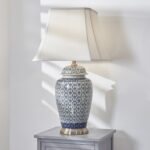Chika Blue and White Ceramic Ginger Jar Table Lamp - Image 2