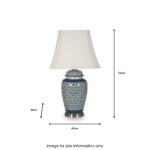 Chika Blue and White Ceramic Ginger Jar Table Lamp - Image 3