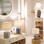 Demetri Grey and Blue Detail Ceramic Table Lamp - Image 3