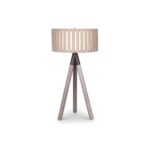 Rabanne Slatted Antique Wood Tripod Table Lamp