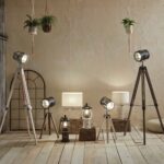 Capstan White Wash and Silver Metal Tripod Floor Lamp - Image 3