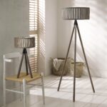 Rabanne Antique Wood Slat Tripod Floor Lamp - Image 5