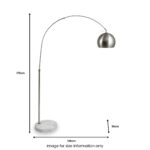 Feliciani Brushed Silver Metal and White Marble Floor Lamp - Image 9