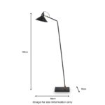 Canton Matt Black and Brass Metal Cone Floor Lamp - Image 10