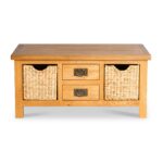Surrey Oak Coffee Table with Baskets - Image 3