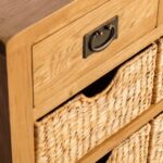 Surrey Oak Console Table with Baskets - Image 5