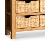 Surrey Oak Console Table with Baskets - Image 12