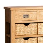 Surrey Oak Console Table with Baskets - Image 6