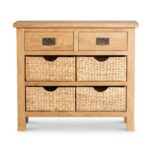 Surrey Oak Console Table with Baskets - Image 3